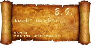Bazsó István névjegykártya